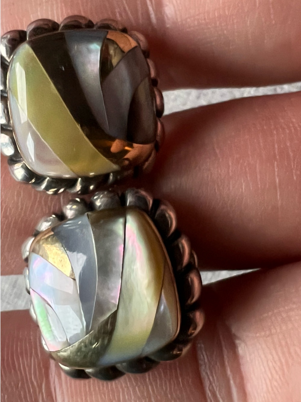 Asch Grossbardt 18k yellow gold and Sterling silver earrings